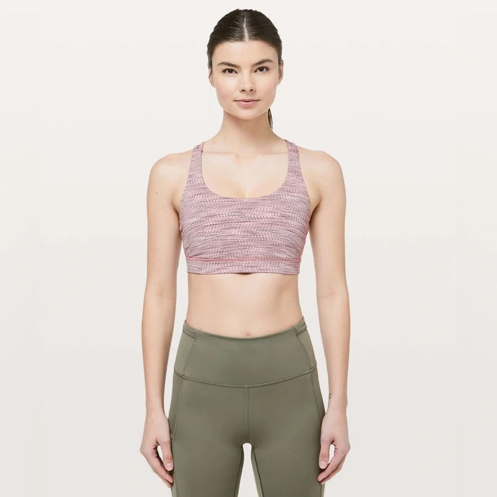 Lululemon Energy Bra Arrow Jacquard Antique Bark Copper Coil Size 4 - W2AI8S